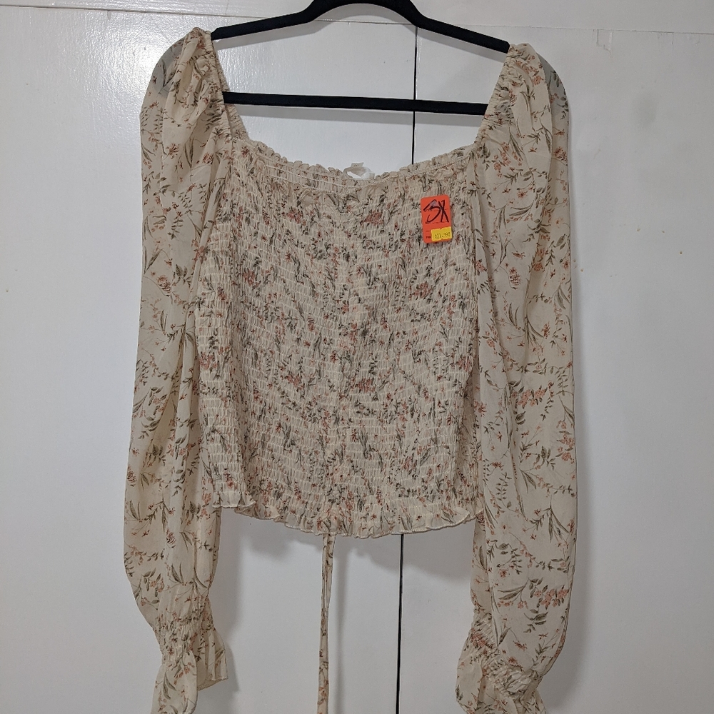 Sheer Floral Crop Top